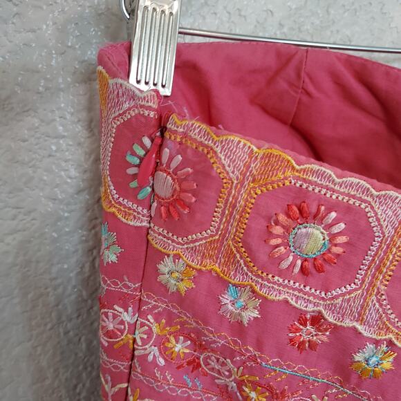 Cynthia Steffe Pink Embroidered Floral Tube Top Dress Size 10 - Picture 11 of 13